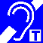 a blue symbol of an ear with a T